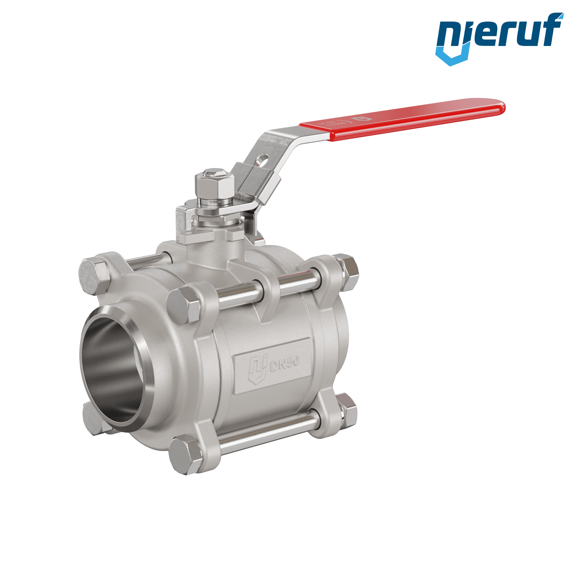 Valvola a sfera in acciaio inossidabile a 3 pezzi DN50 - 2" pollici con estremità a saldare