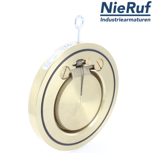 swing check valve with spring DN32 ZR10 Alu bronze 2.0975 / C958 NBR