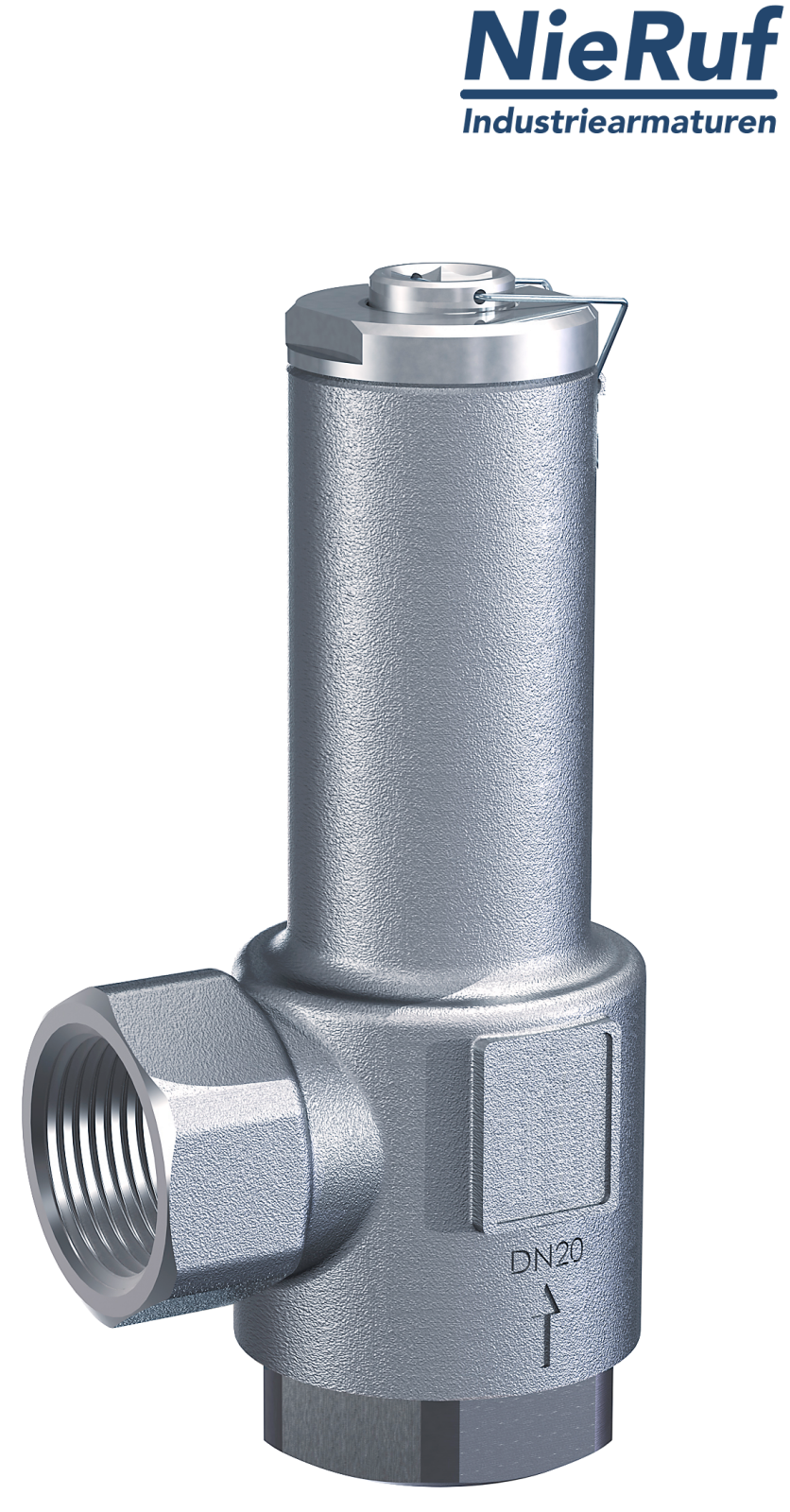 angle-type overflow valve 1/2" inch fm UV03 stainless steel AISI 316L 0,5 - 2,5 bar