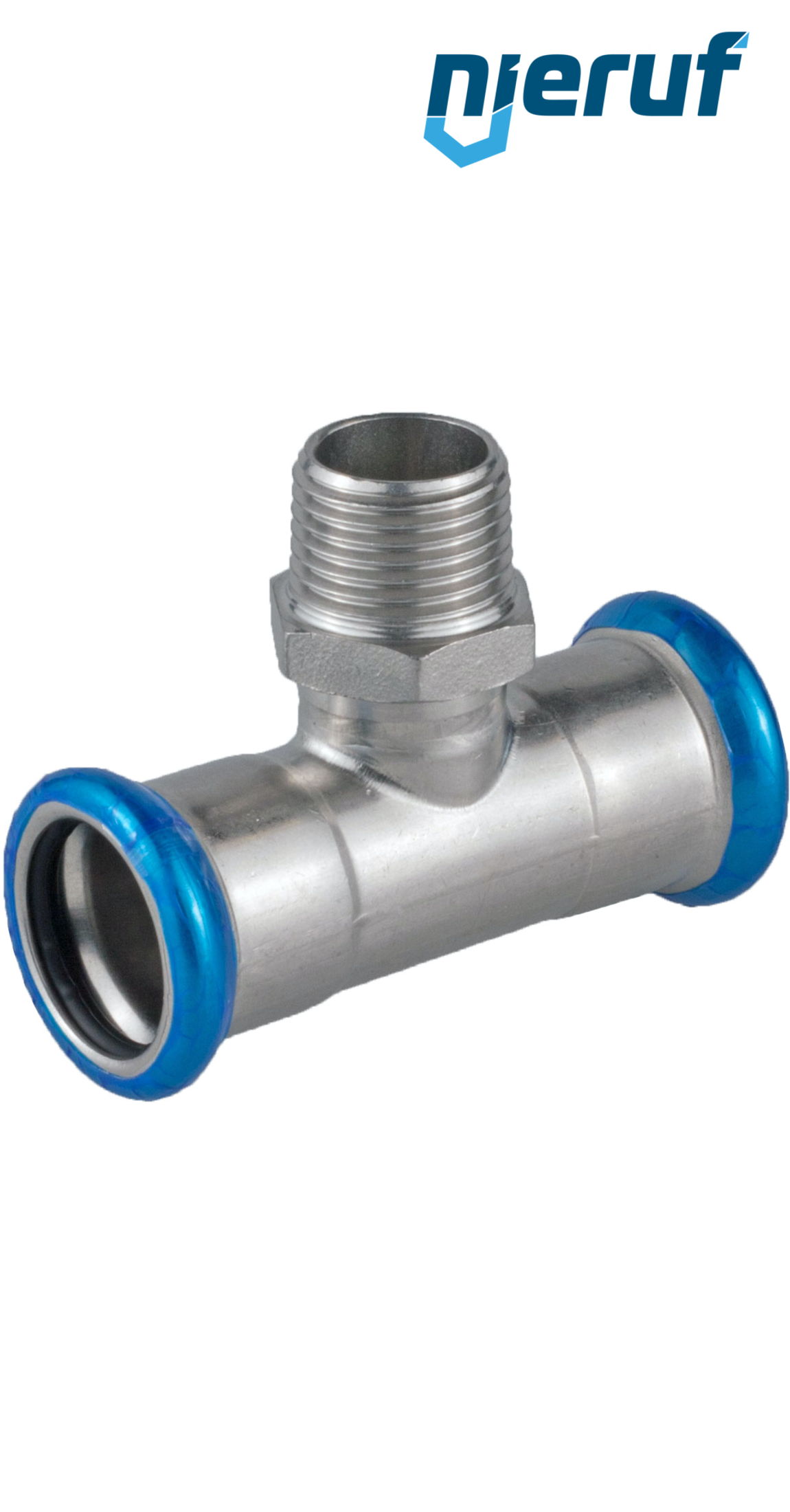 T-fitting Pressfitting F x F DN12 - 15,0 mm male thread 1/2" inch stainless steel