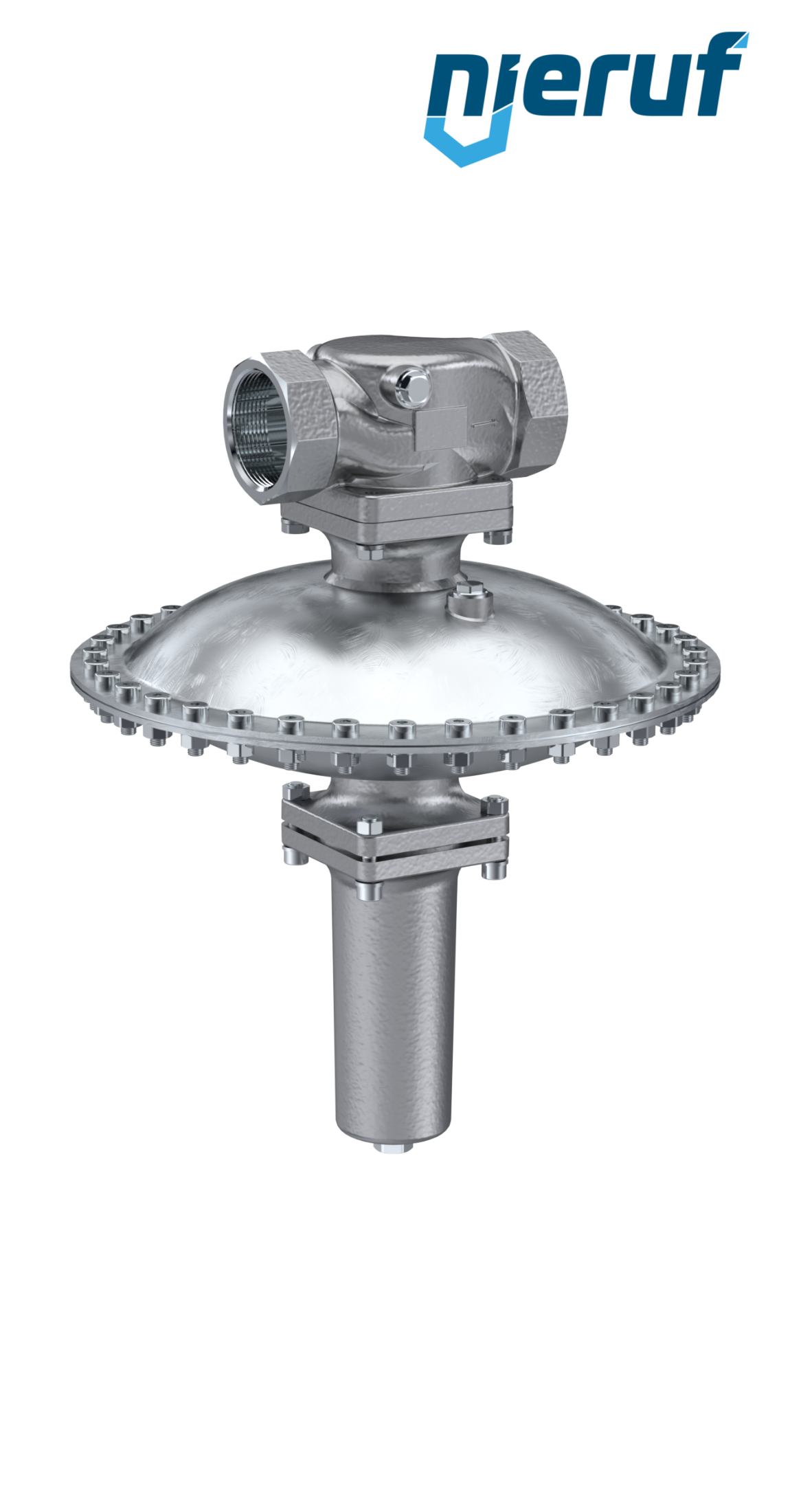 Millibar pressure reducing valve DN40 DM24 female thread stainless steel EPDM 50 - 200 mbar