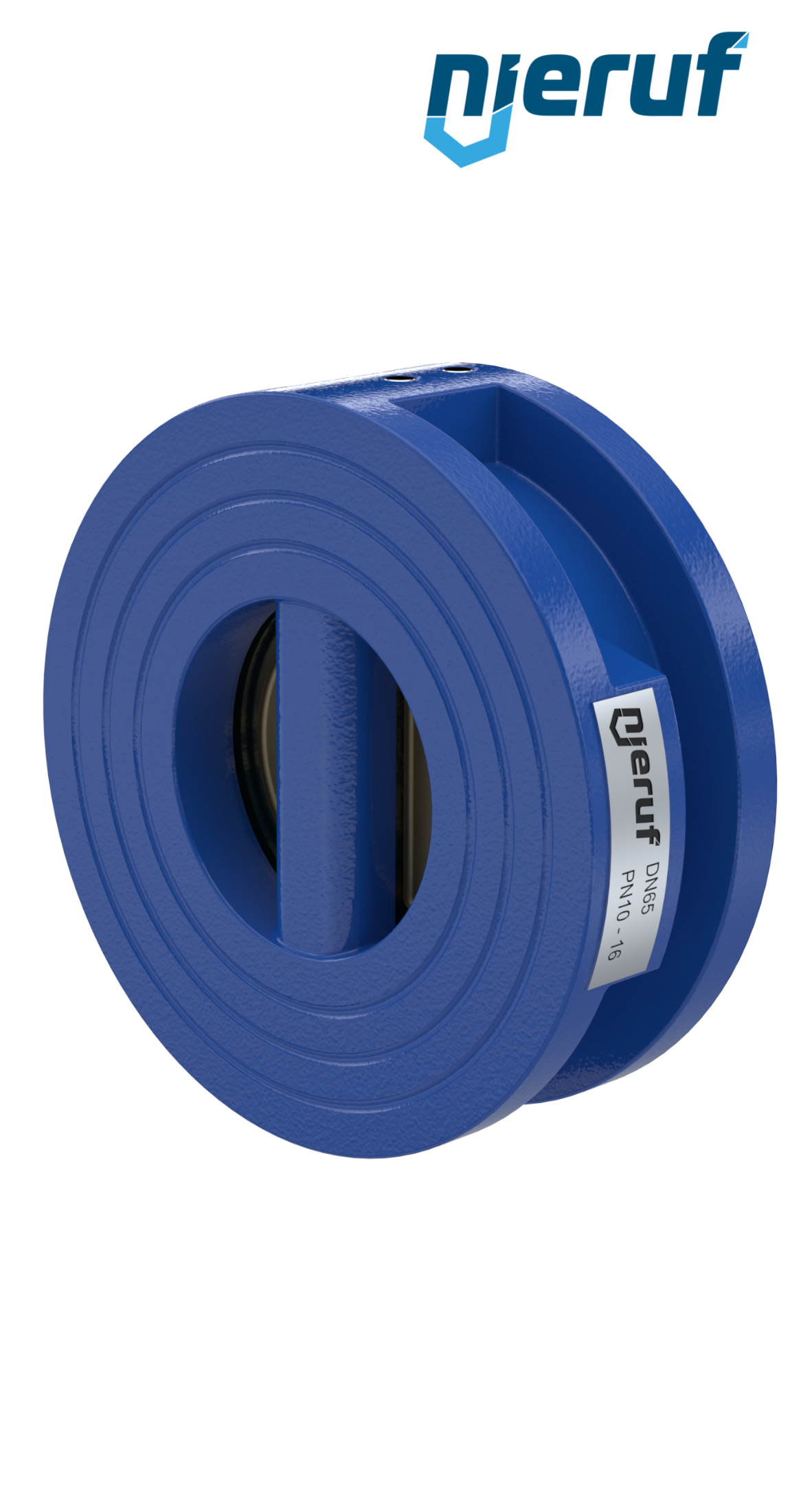 dual plate check valve DN65 DR04 GGG40 epoxyd plated blue 180µm NBR