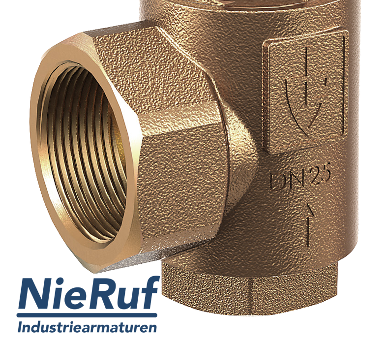 safety valve 1/2" x 1" fm SV07 neutral gaseous media, gunmetal NBR, with lever