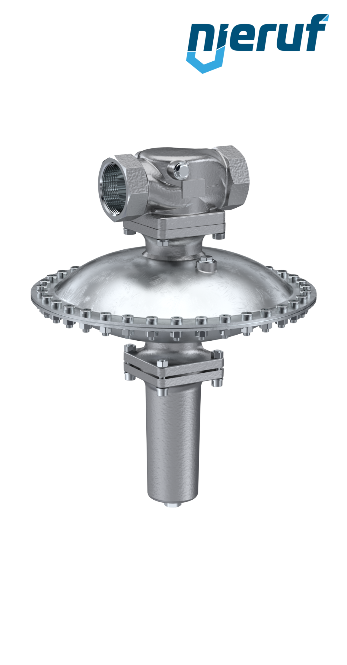 Millibar pressure reducing valve DN40 DM24 female thread stainless steel EPDM 7 - 100 mbar