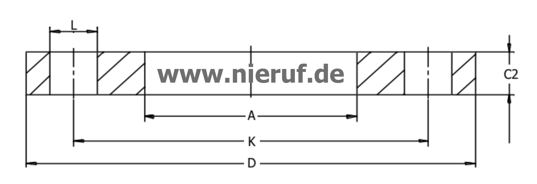 Flat flange DN150 PN10/16 EN1092-1 01 A 1.4541