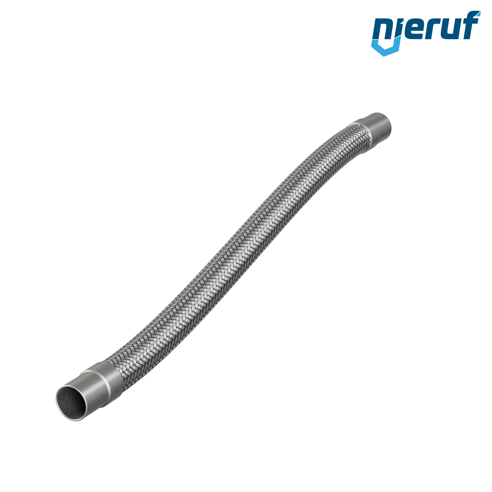Stainless steel hoses ES01 DN25 - 33.7 mm with single braid and welding ends length 1000 mm
