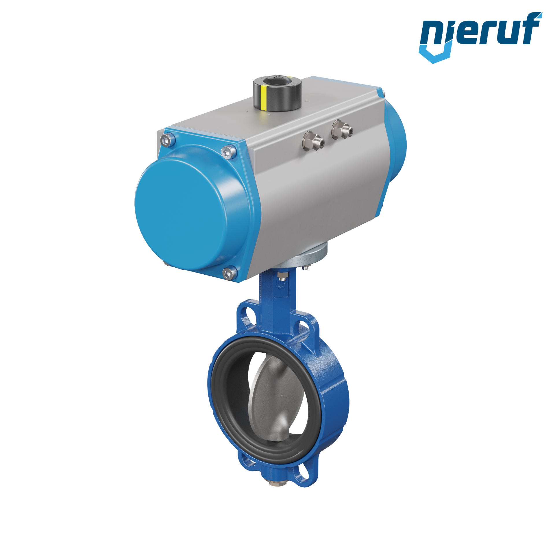 Butterfly valve DN 125 AK01 FPM pneumatic actuator single acting normally open