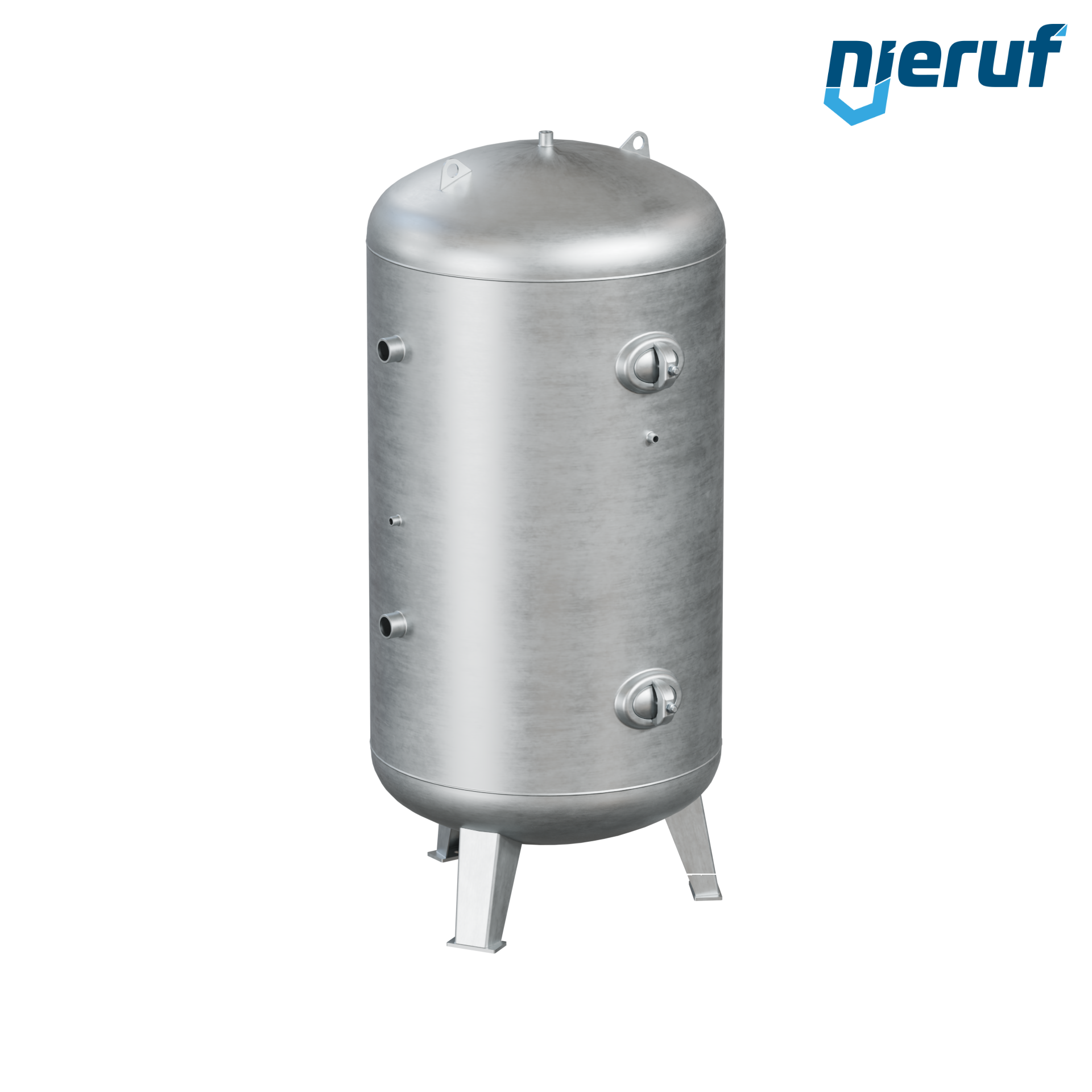 Pressure vessel vertical BE01 1500 liter, 0-16 bar, steel primed