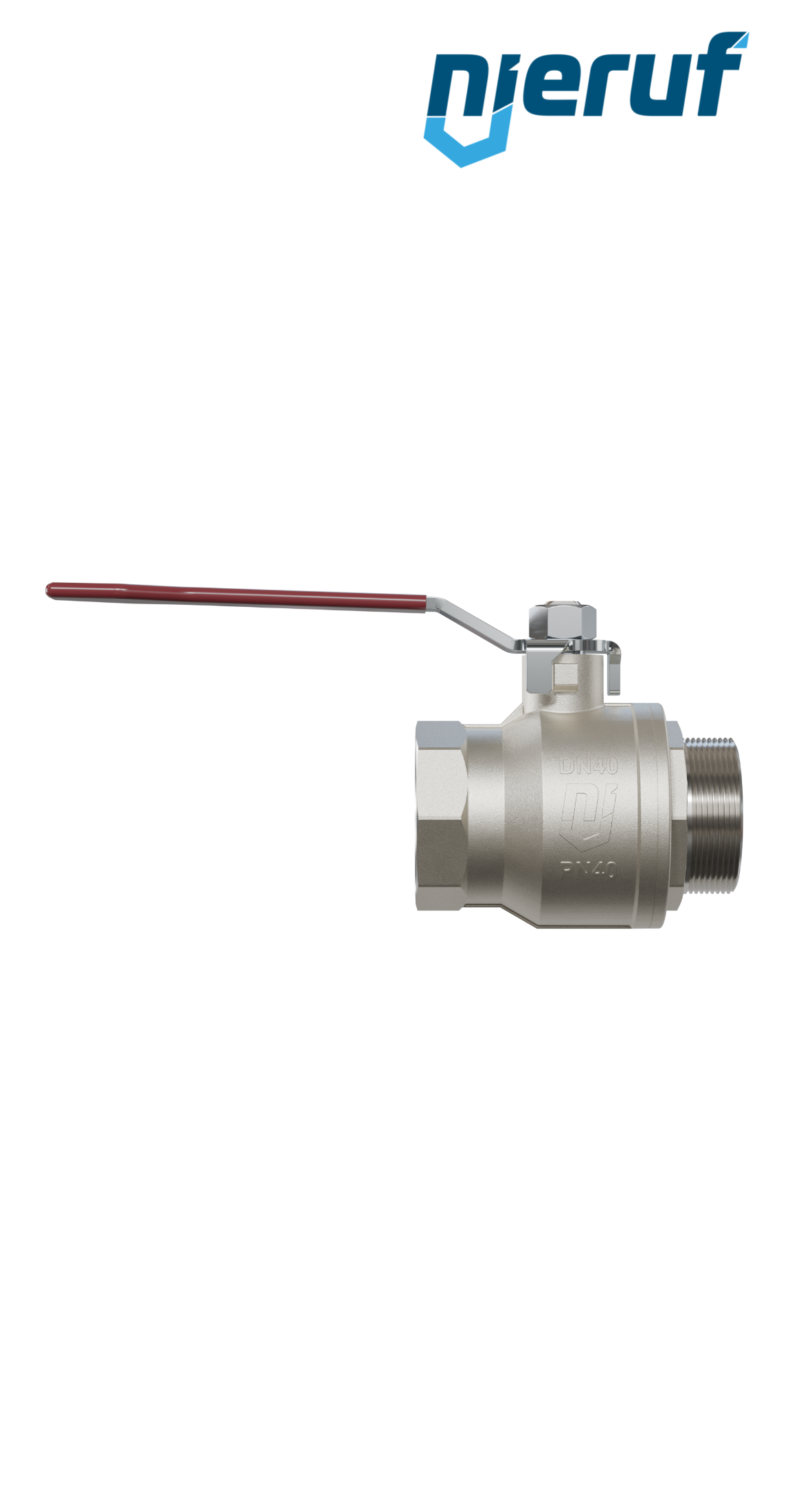 2 way ball valve DN40 - 1 1/2" inch GK01 female x male thread