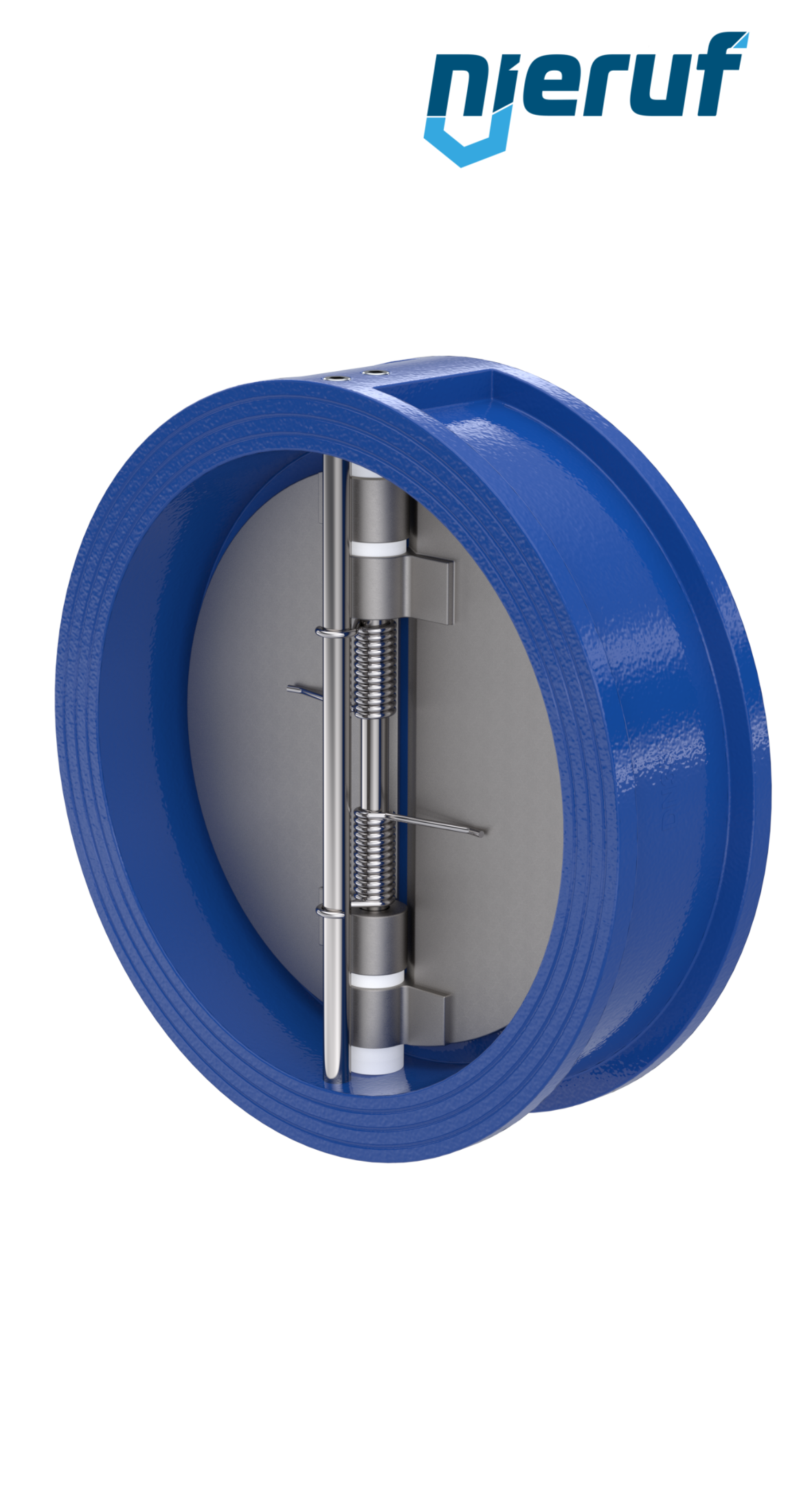 dual plate check valve DN350 DR02 ANSI 150 GGG40 epoxyd plated blue 180µm EPDM