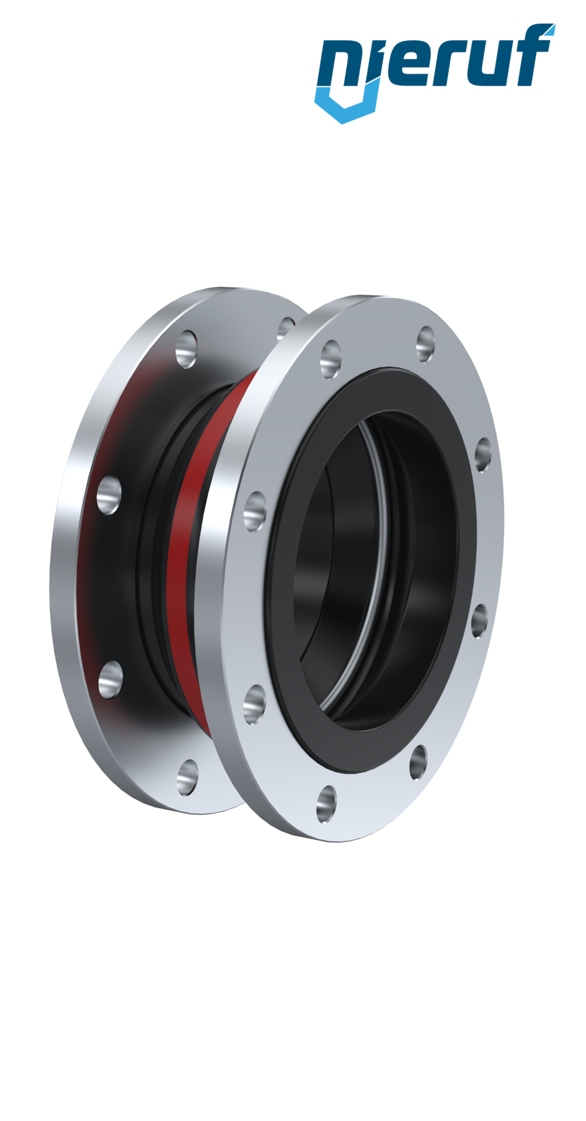 Rubber expansion joint vacuum support ring DN200 type KP04 steel flanges EPDM