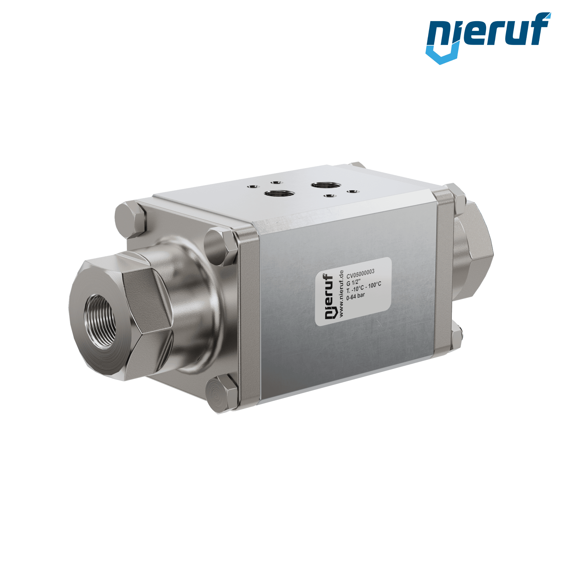 2/2-Way-Coaxial-valve CV05 1/2" inch fm - DN15 stainless steel max. 64 bar NC