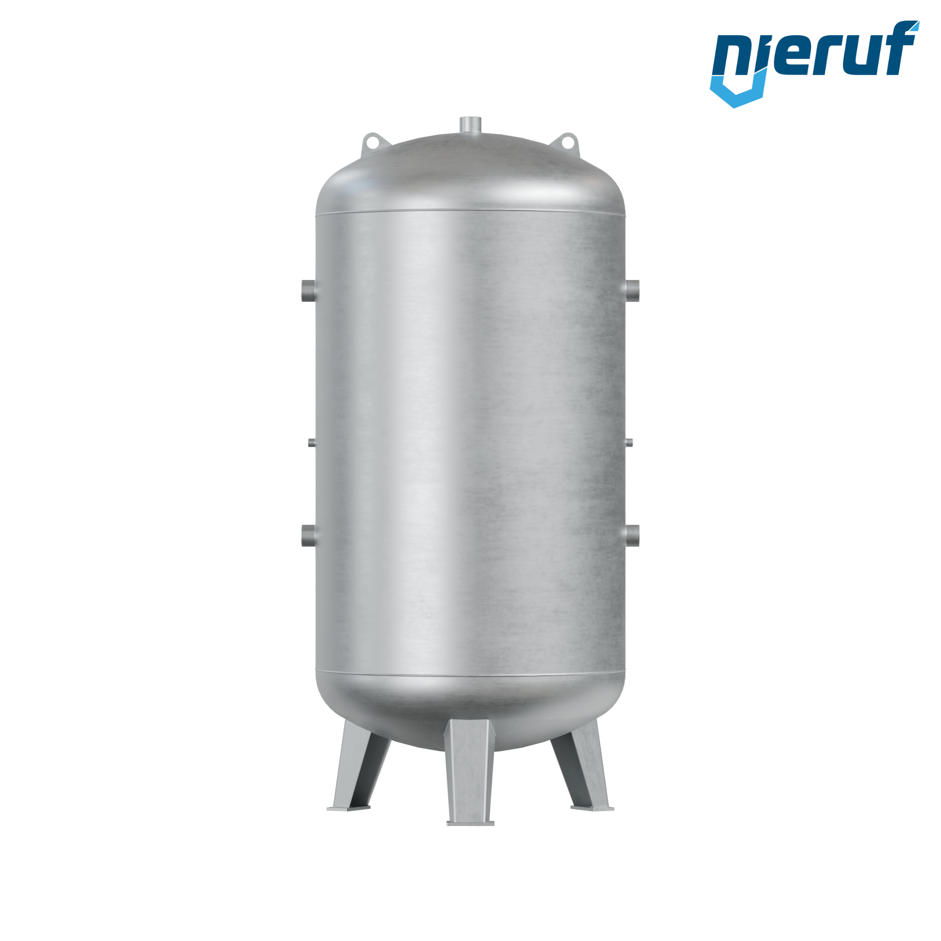 Pressure vessel vertical BE01 1500 liter, 0-11 bar, steel galvanized