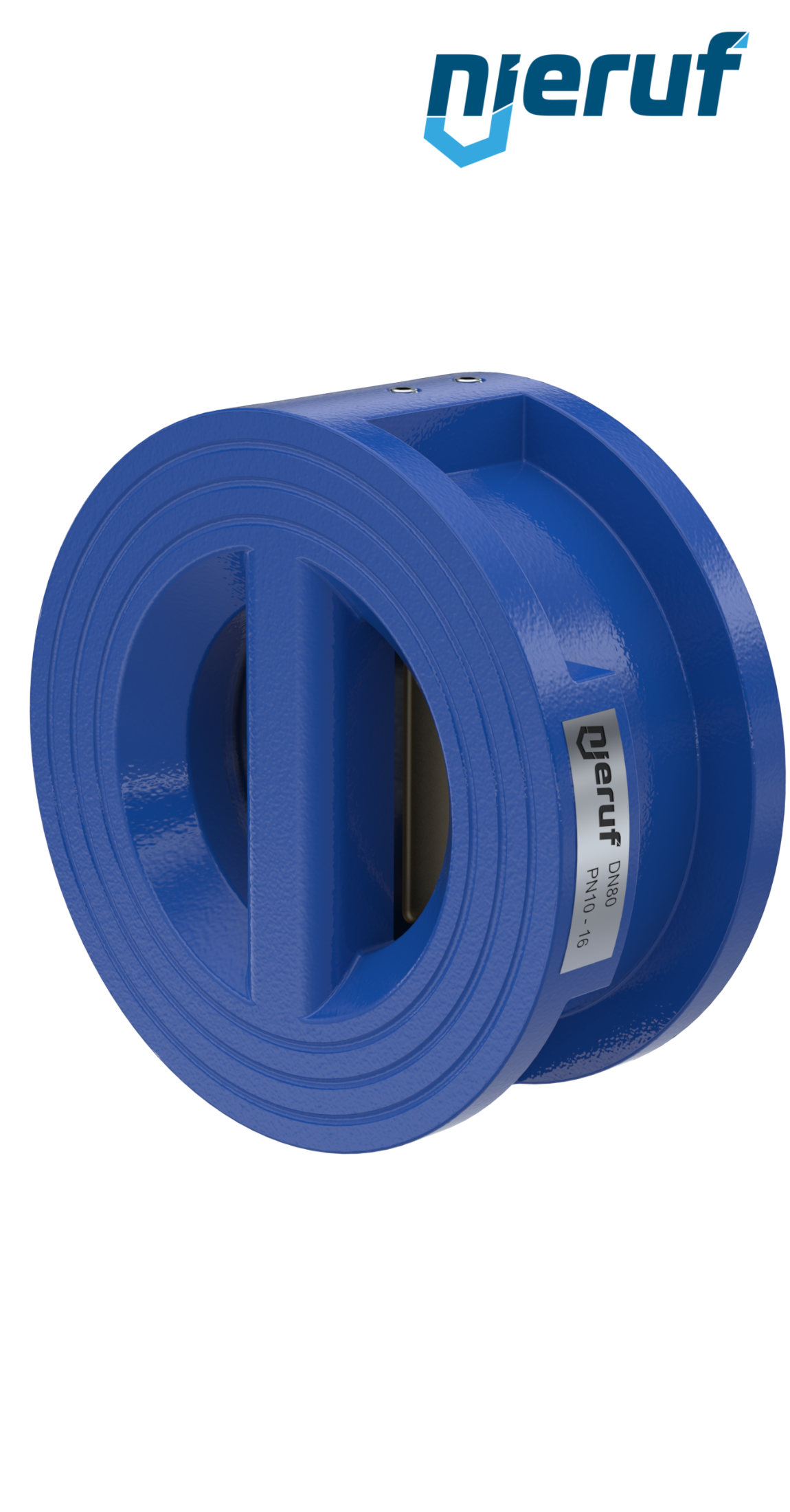 dual plate check valve DN80 DR04 GGG40 epoxyd plated blue 180µm EPDM