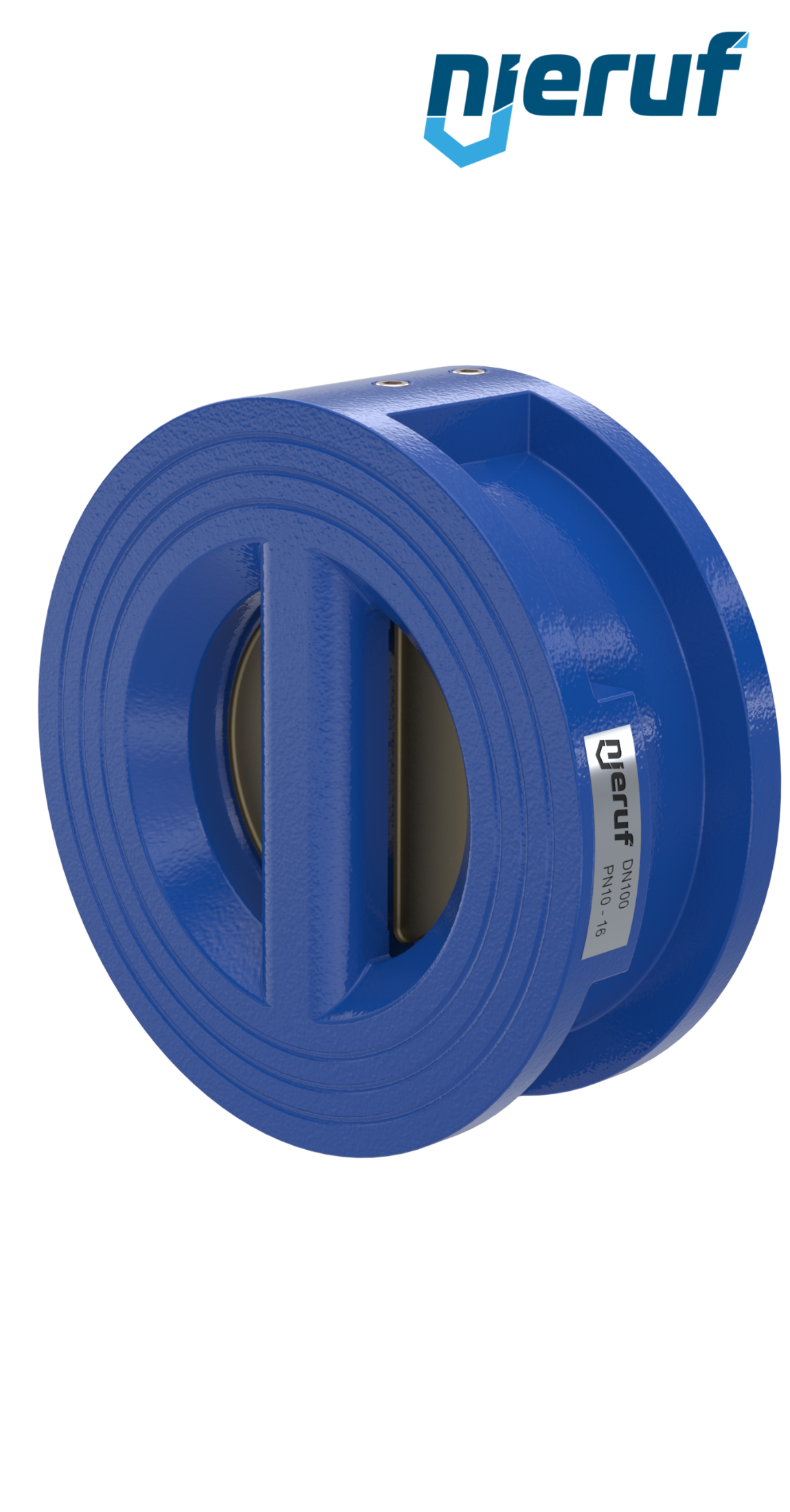 dual plate check valve DN100 DR04 GGG40 epoxyd plated blue 180µm NBR