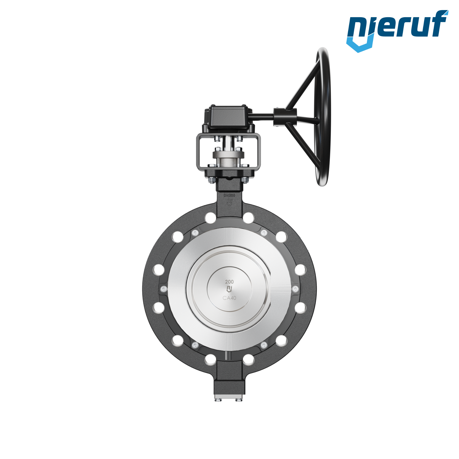 Double offset butterfly-valve AK12 DN 200 PN40 worm gear