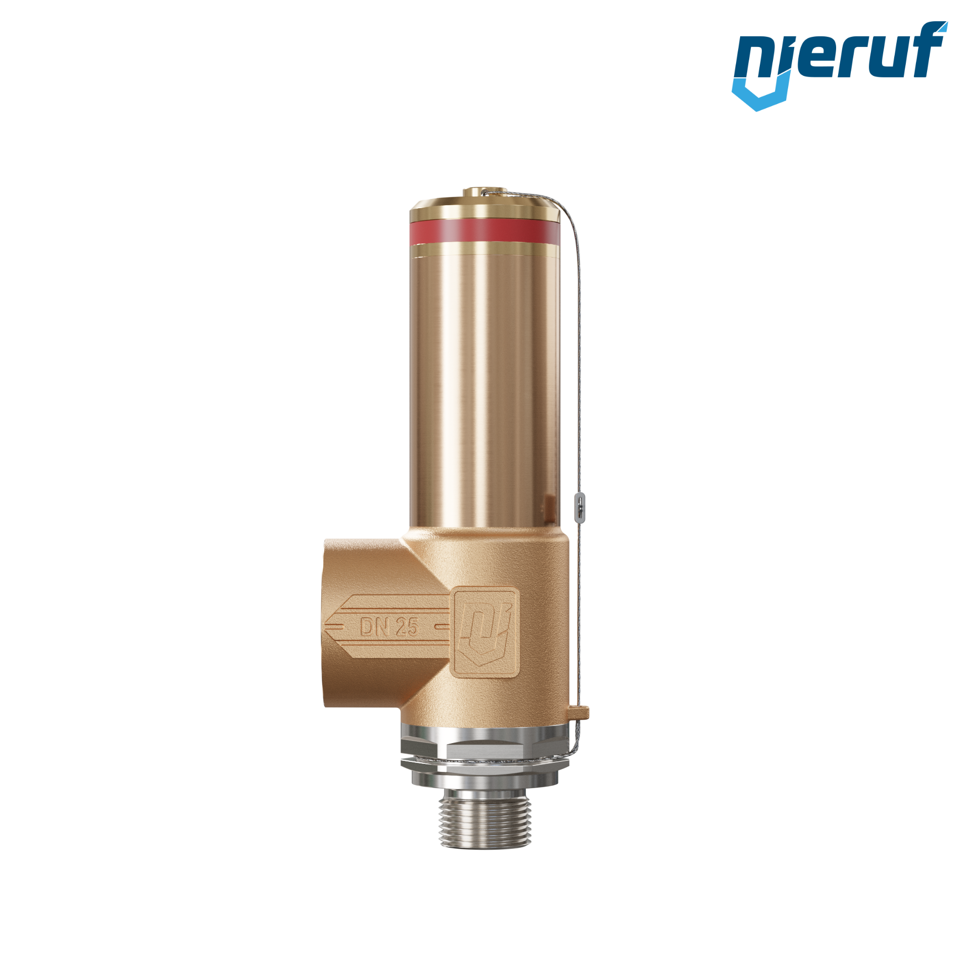 Cryo safety valve without lifting DN15 1/2" m x 1" fm SV18, stainless steel & gunmetal PTFE