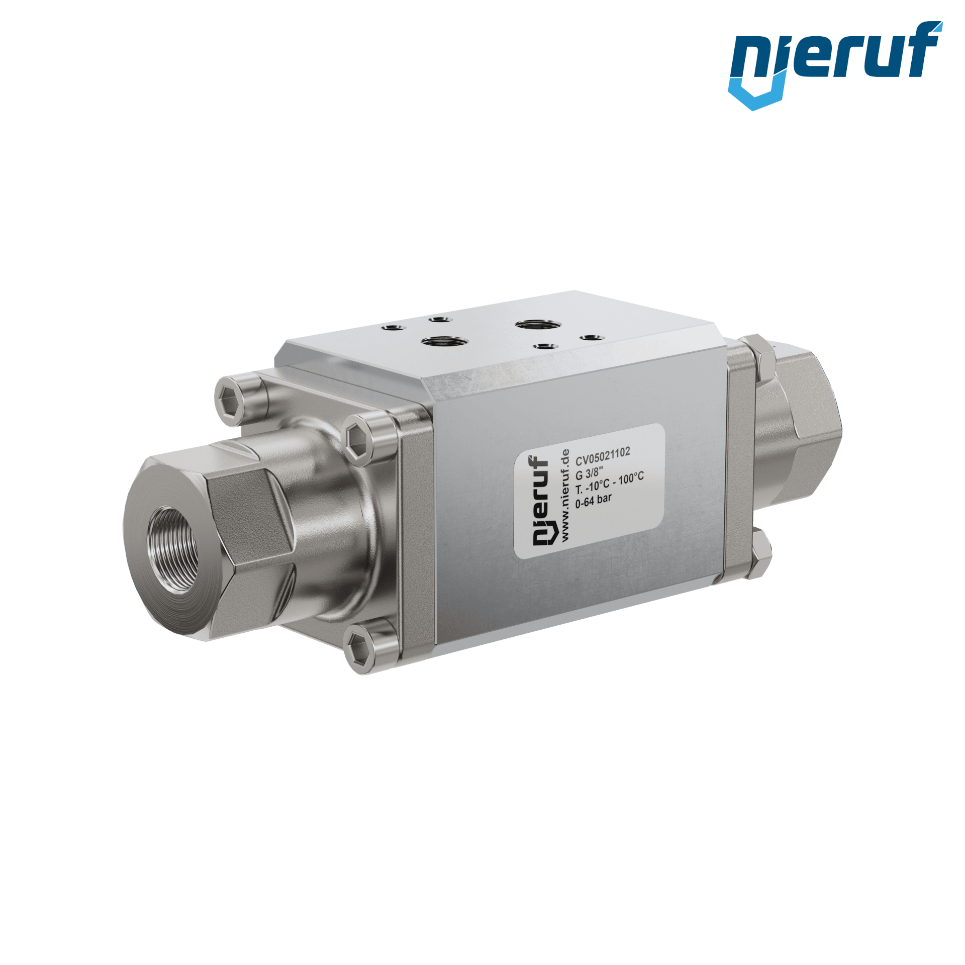 2/2-Way-Coaxial-valve CV05 3/8" inch fm - DN10 stainless steel max. 160 bar NO - for water application
