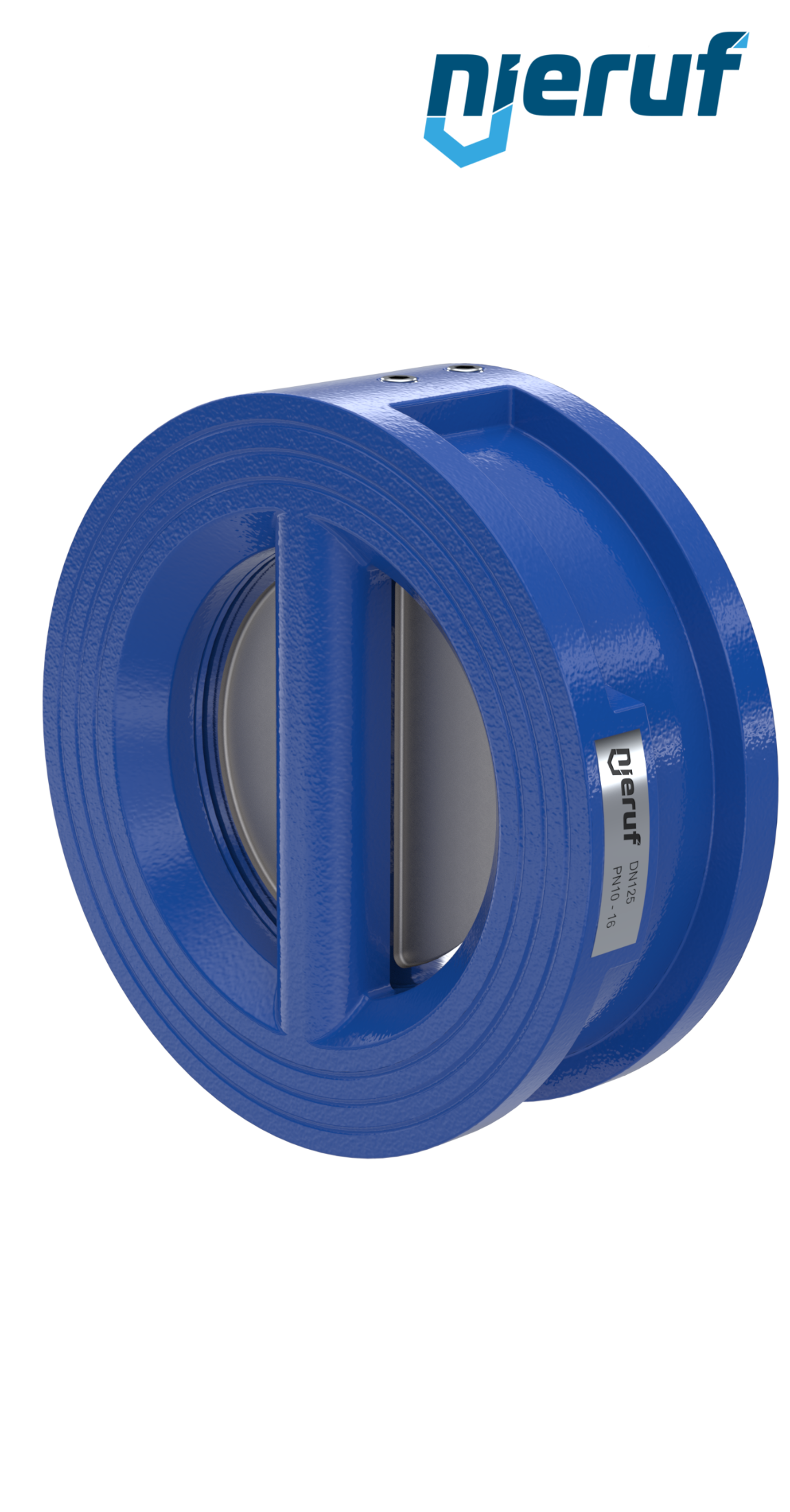 dual plate check valve DN125 DR02 GGG40 epoxyd plated blue 180µm EPDM