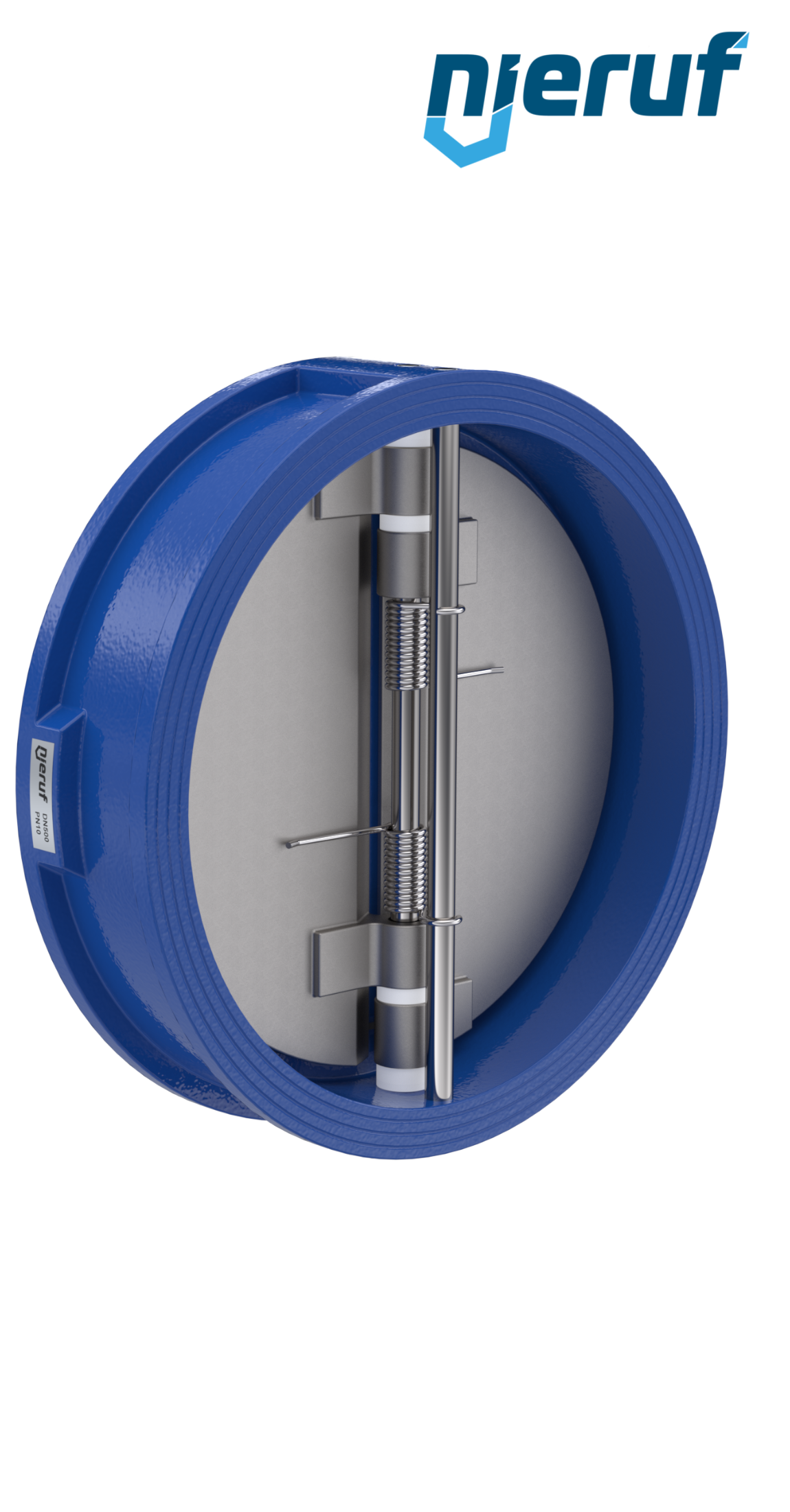 dual plate check valve DN500 DR02 GGG40 epoxyd plated blue 180µm NBR
