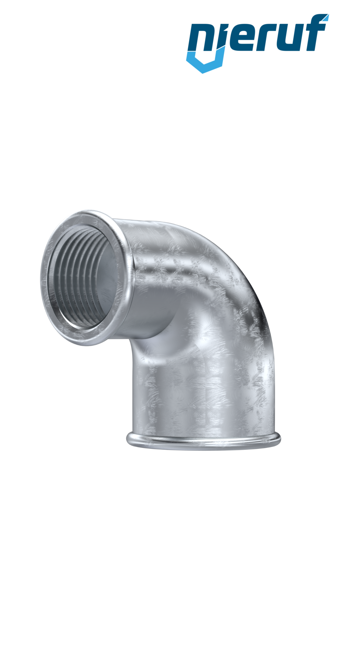 Malleable cast iron fitting elbow reduced no. 90, 2" x 1 1/2" inch galvanized