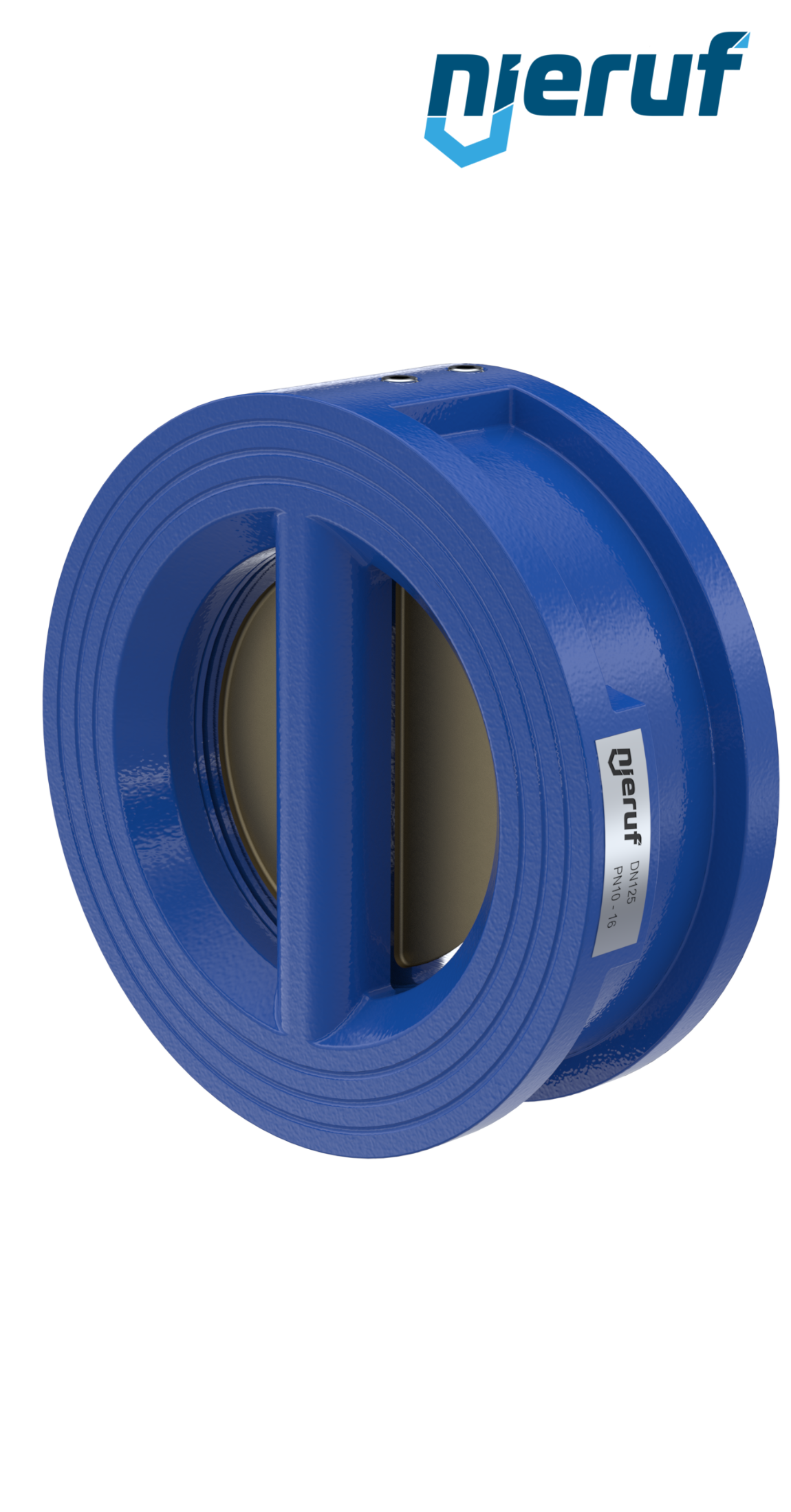 dual plate check valve DN125 DR04 ANSI 150 GGG40 epoxyd plated blue 180µm NBR