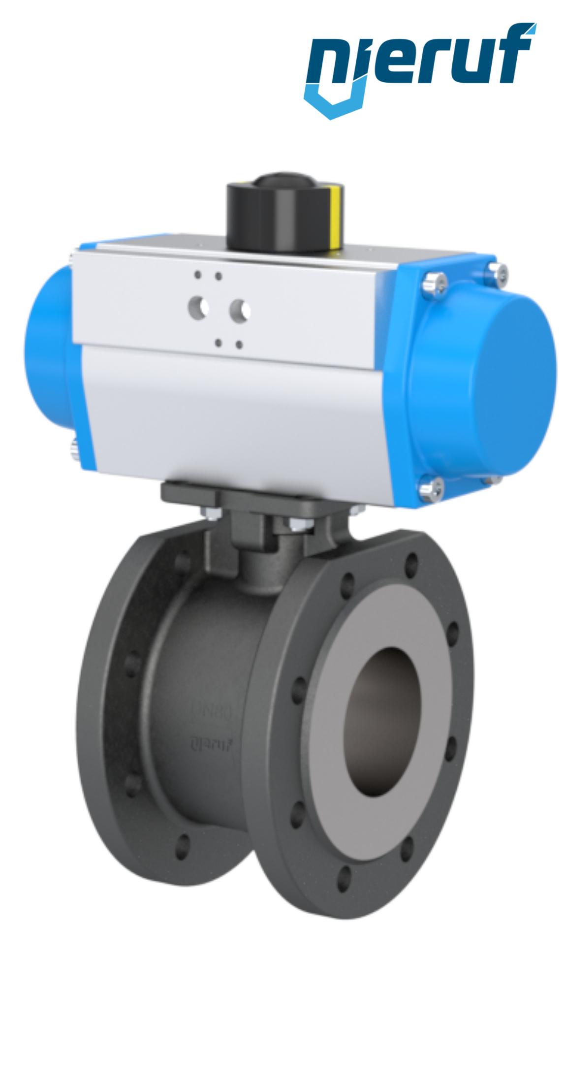 compact-automatic-flange ball valve DN80 PK06 pneumatic actuator single acting normally open