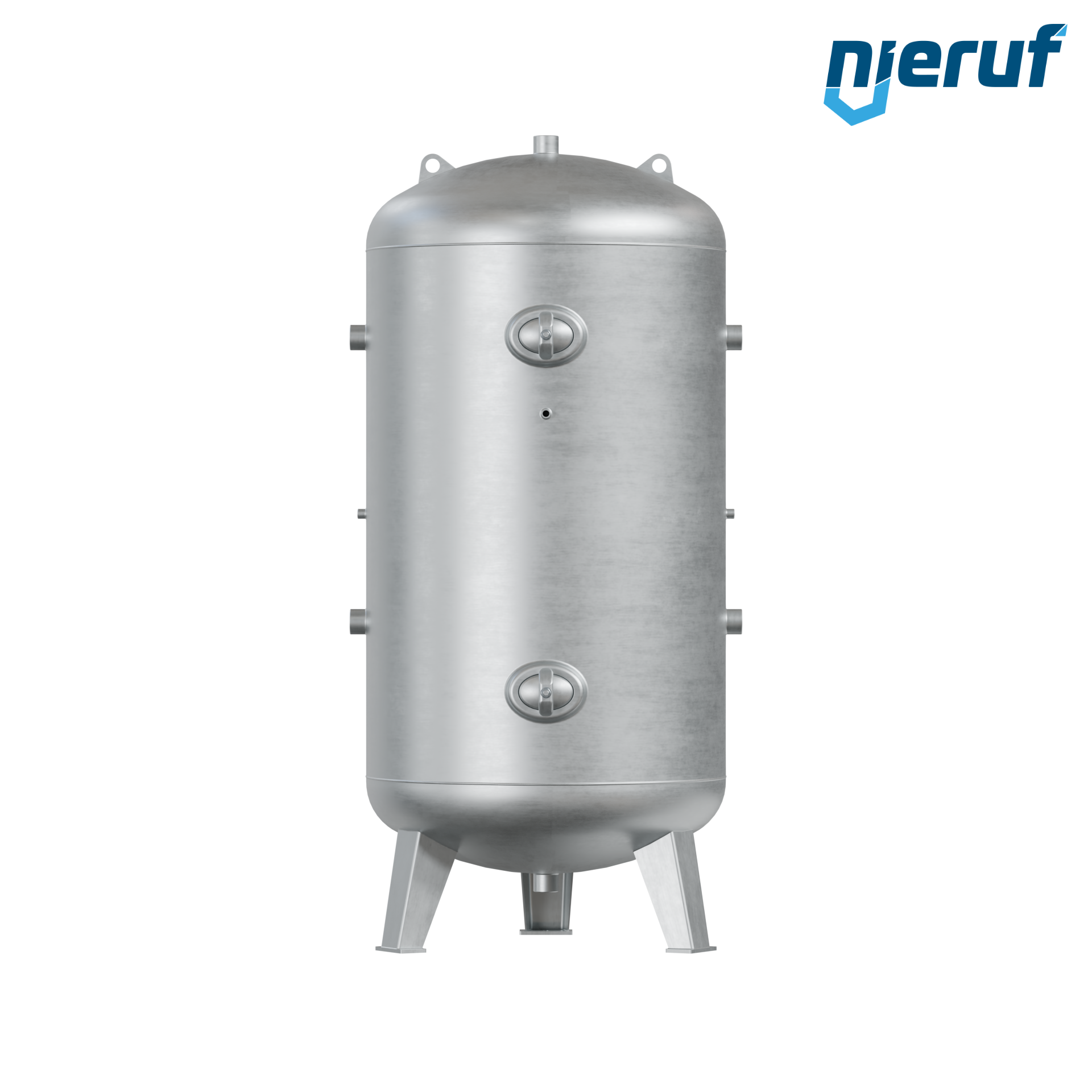 Pressure vessel vertical BE01 1500 liter, 0-16 bar, steel galvanized