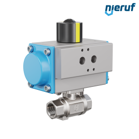 valvola a sfera pneumatica DN15 - 1/2" pollici azionamento rotativo a effetto semplice apertura a molla PK02