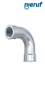 Malleable cast iron fitting bend no. 2, DN10 - 3/8" inch galvanized