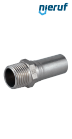 Male straight connector DN12 - 15,0 mm Pressfitting M male thread 1/2" inch stainless steel Male straight connector DN12 - 15,0 mm Pressfitting M male thread 1/2" inch stainless steel