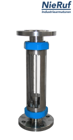 Variable area flowmeter stainless steel + borosilicate flange DN40 125.0 - 1250 l/h water EPDM Variable area flowmeter stainless steel + borosilicate flange DN40 125.0 - 1250 l/h water EPDM