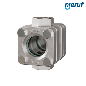 flow-through sight flow indicator G 3/4" Inch stainless steel borosilicate glass