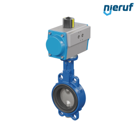 Butterfly valve DN 80 AK01 NBR-70-black DVGW gas pneumatic actuator double acting