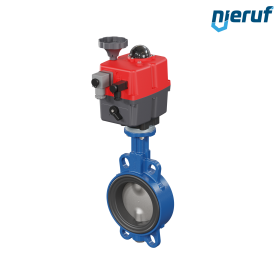 Butterfly valve DN 100 Wafer type electric actuator 24-240V FDA