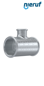 Malleable cast iron fitting tee reducing on the branch no. 130, 3/4" x 1/2" inch galvanized