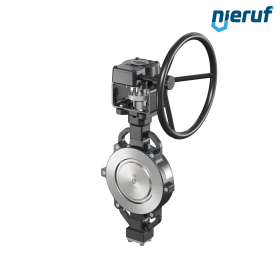 Double offset butterfly-valve AK11 DN 150 PN10-40 ANSI150-300 worm gear