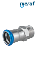 Press Fitting Male Coupling F Pressfitting DN25 - 28,0 mm male thread 1" inch stainless steel Press Fitting Male Coupling F Pressfitting DN25 - 28,0 mm male thread 1" inch stainless steel