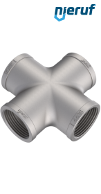 cross 1 1/2" inch stainless steel 316 90° angle FM