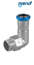 Elbow Coupling 90° Pressfitting F DN40 - 42,0 mm male thread 1 1/2" inch stainless steel Elbow Coupling 90° Pressfitting F DN40 - 42,0 mm male thread 1 1/2" inch stainless steel