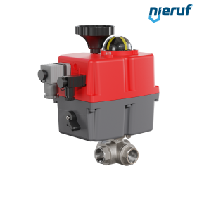3 way automatic-ball valve 24-240V DN15 - 1/2" inch stainless steel reduced port design with L drilling