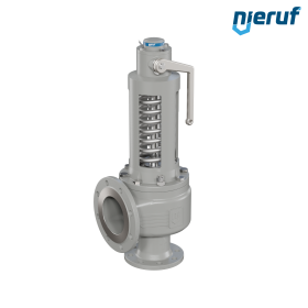 flange-safety valve DN80/DN125 SF06, open bonnet PTFE, with lifting device lever