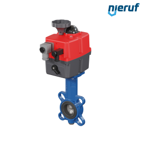 Butterfly valve DN 40 Wafer type electric actuator 24-240V FPM