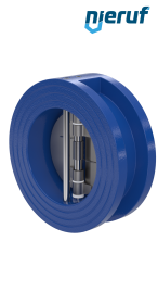 dual plate check valve DN65 DR02 ANSI 150 GGG40 epoxyd plated blue 180µm EPDM