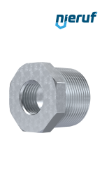 Malleable cast iron fitting reducing bush no. 241, 2" x 1 1/4" inch galvanized