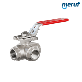 3-way ball valve DN20 - 3/4" inch GK09 stainless steel L drilling
