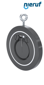 swing check valve with spring DN50 ZR07 plastic PVC-U PTFE