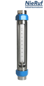 Variable area flowmeter stainless steel + borosilicate 3/4" inch 4000.0 - 40000.0 l/h air EPDM Variable area flowmeter stainless steel + borosilicate 3/4" inch 4000.0 - 40000.0 l/h air EPDM