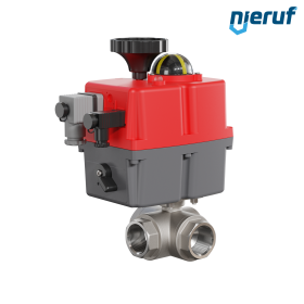 3 way automatic-ball valve 24-240V DN25 - 1" inch stainless steel reduced port design with L drilling