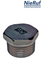 plug 3/8" inch NPT male stainless steel 316L